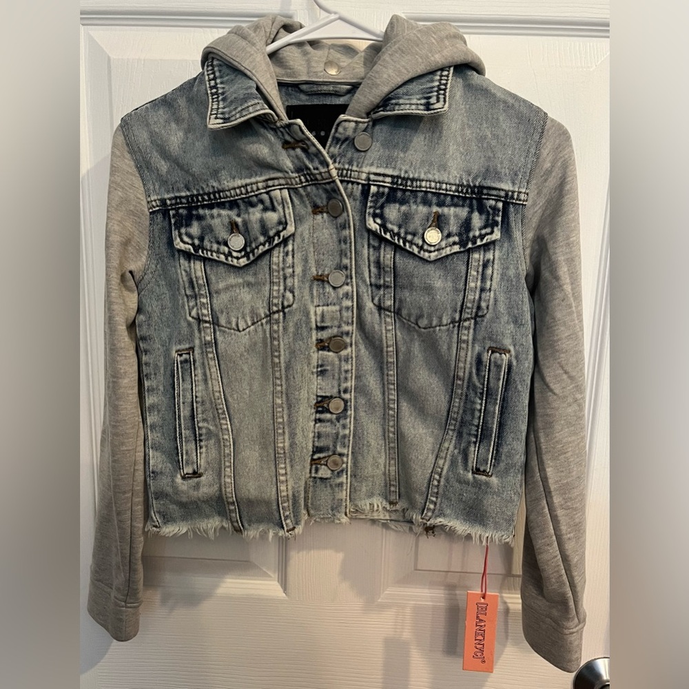 Jean Jacket BlankNYC Hoodie, Size Med NWT